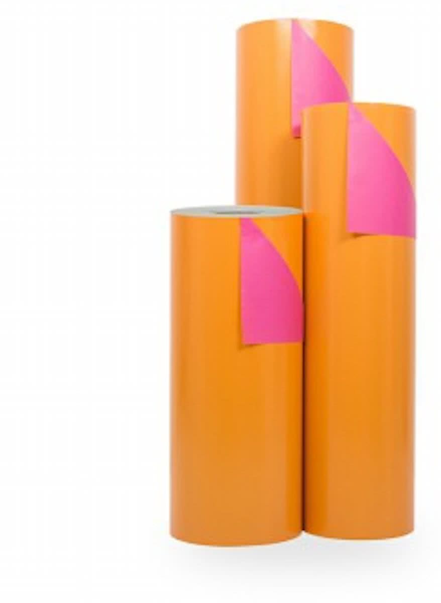 Cadeaupapier Oranje-Roze - 30cm - 200m - 70gr | Winkelrol / Toonbankrol / Geschenkpapier / Kadopapier / Inpakpapier